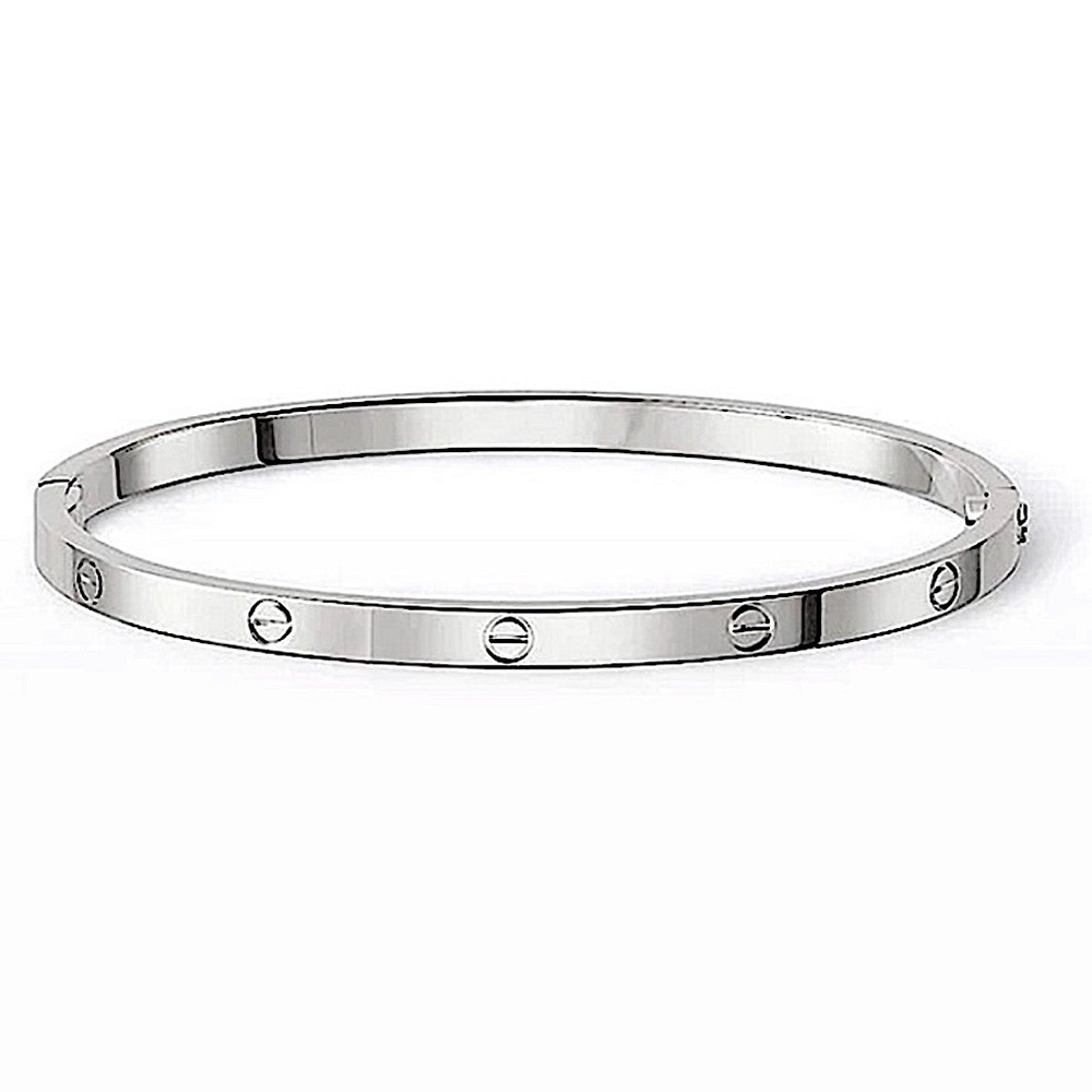Love Screwdriver Platinum Silver Thin Version Bangle Bracelet No Stones - Picture 2 of 7